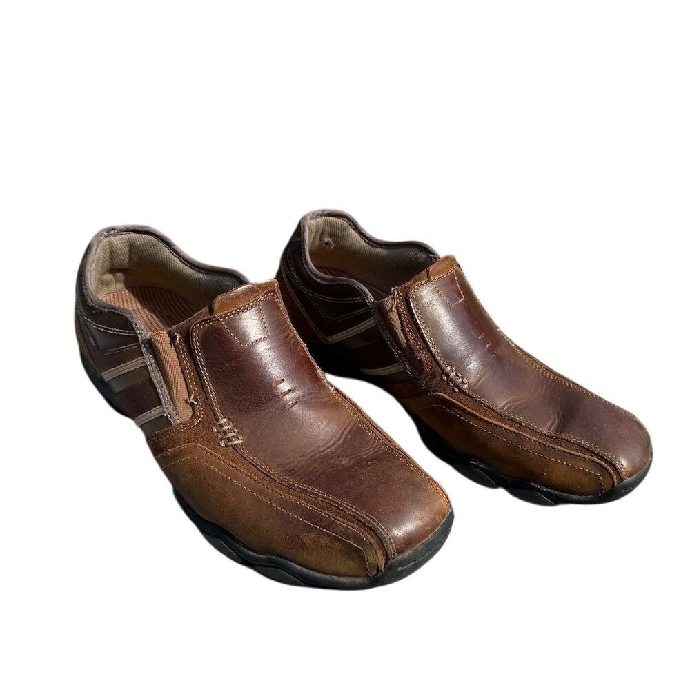 Skechers Men's Slip-On Loafers Brown‎ Size 10.5 Memory Foam Casual